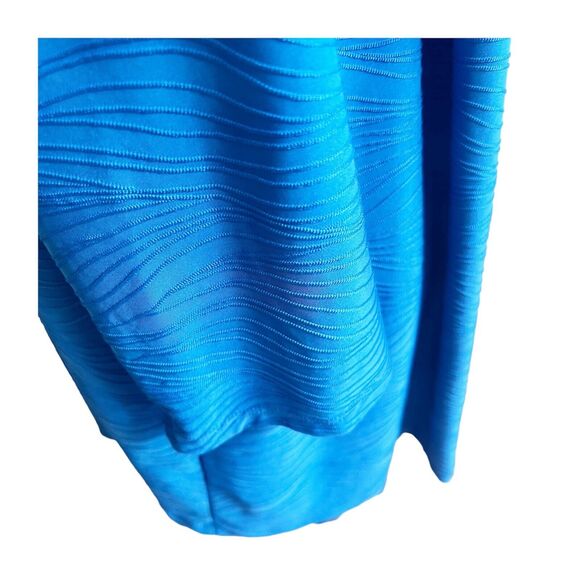 Croft & Barrow Blue Embroidered Wavy Design Cardigan Size 2X Lapel Collar - Picture 9 of 13